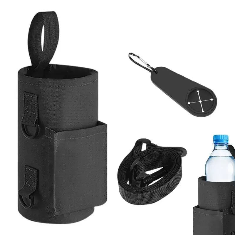 Valour Fit magnetic water bottle carrier bag for gym and outdoor hydration, with adjustable strap and compact design.