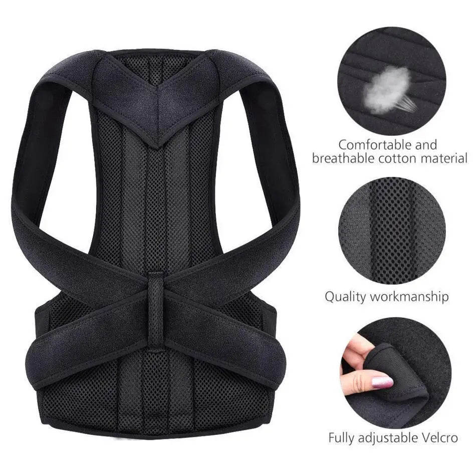 Adjustable Back & Lumbar Posture Support Brace