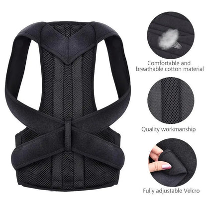 Adjustable Back & Lumbar Posture Support Brace