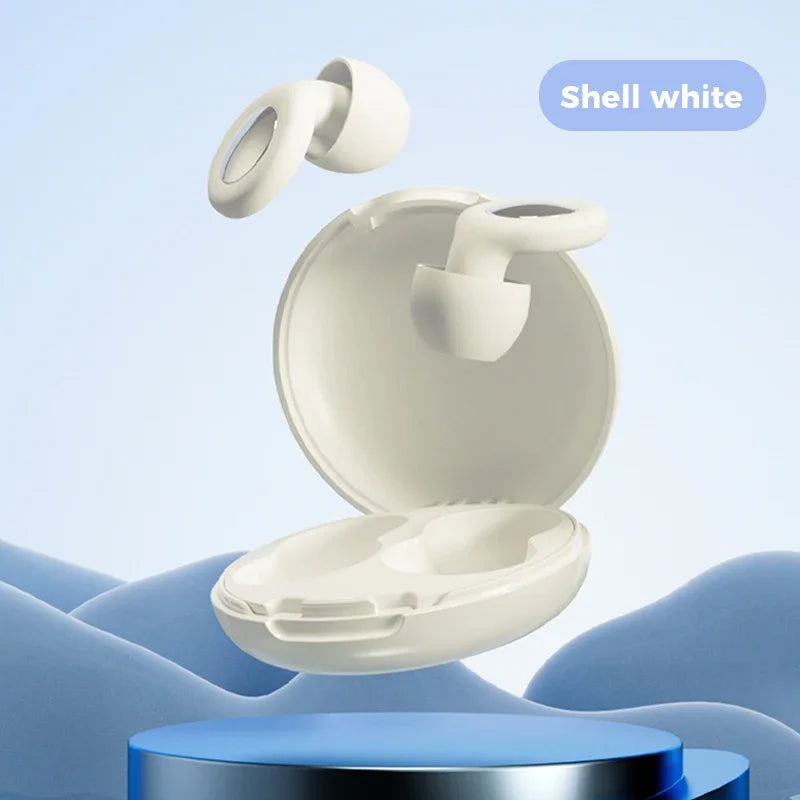 Valour Fit soft noise-reducing earplugs for sleep, travel, and study, shown in a close-up image highlighting their design and fit.