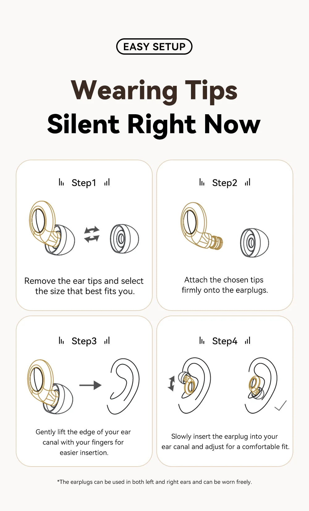 Soft silicone earplugs for sleep, study, and travel by Valour Fit, shown in a close-up image highlighting their smooth, flexible design.
