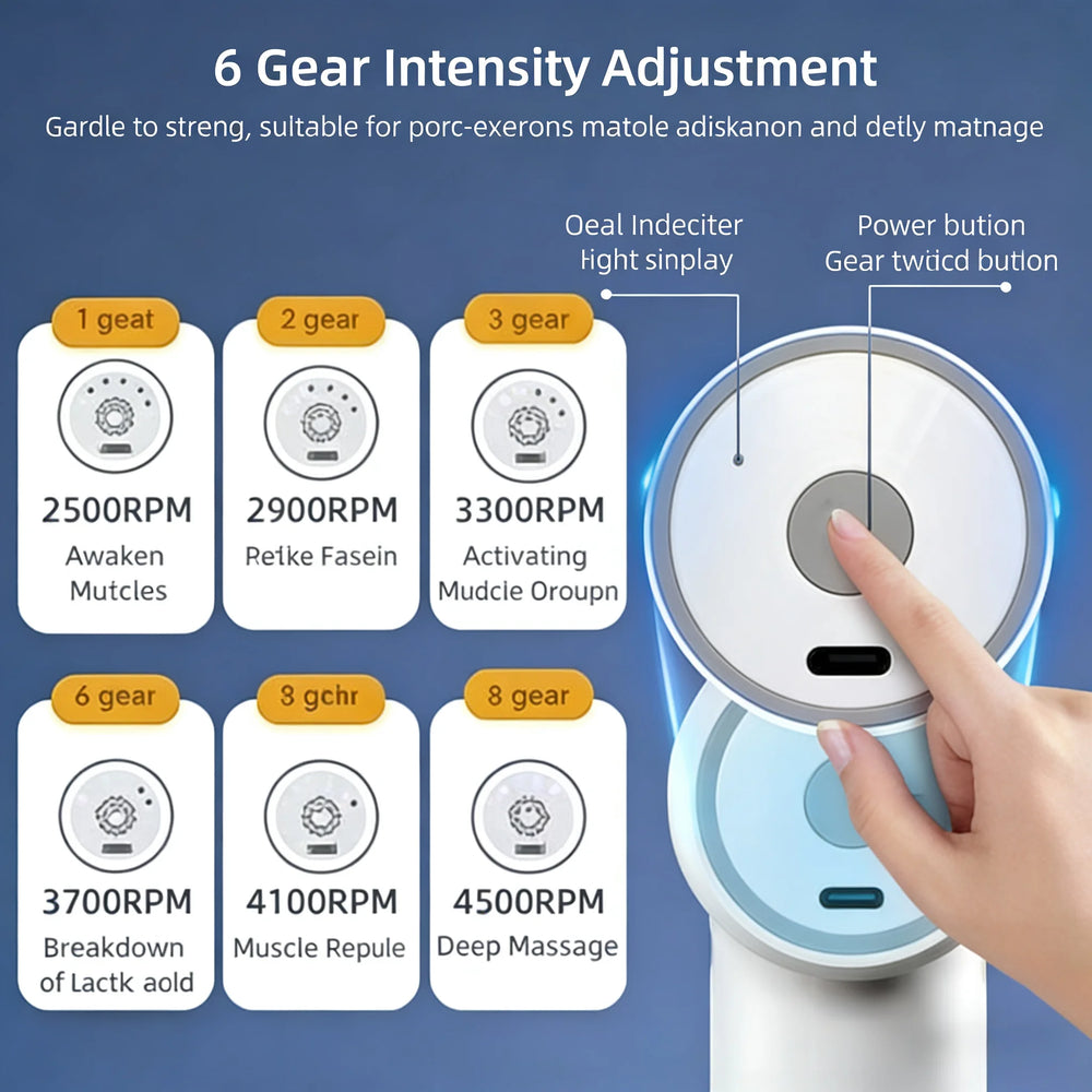 Portable Percussion Massage Gun with 4 Heads & LED Display