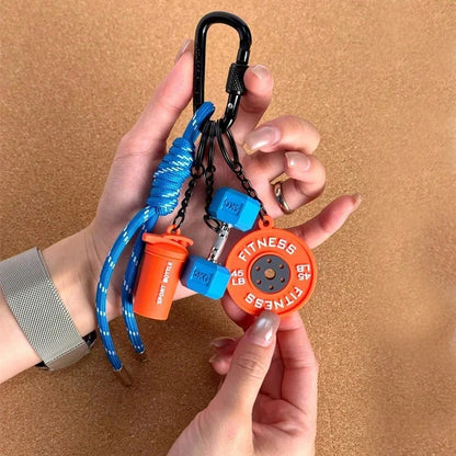 Valour Fit fitness keychain with D-shaped clip, ideal for gym bags and fitness accessories, in a sleek and durable design.