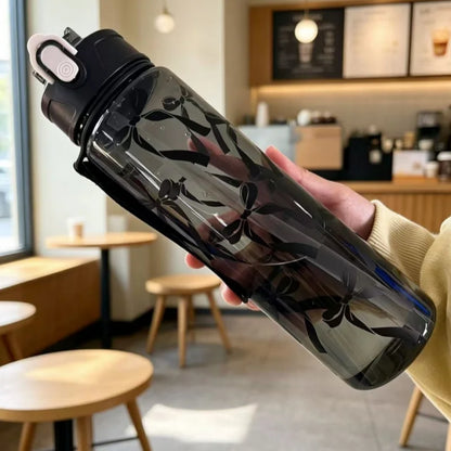Valour Fit 800ml motivational sports water bottle with time marker, reusable plastic bottle for hydration and fitness.