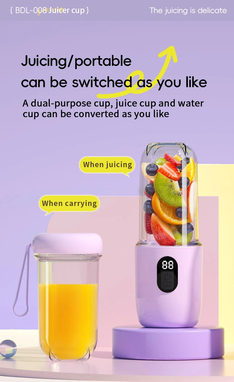 Portable USB Rechargeable Mini Blender for Smoothies & Protein Shakes