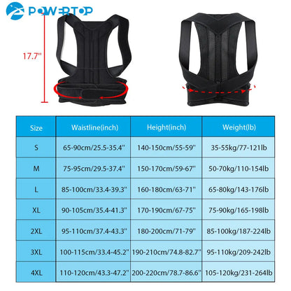 Adjustable Valour Fit posture support brace for men and women, designed to improve back alignment and posture correction.