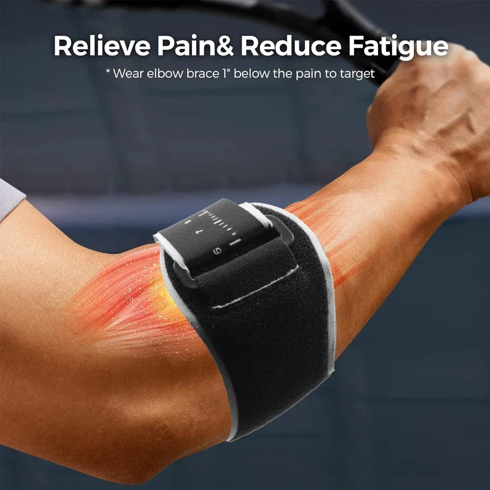 Valour Fit compression elbow support sleeve for sports, showing a close-up of the black elastic brace on an athlete's arm.