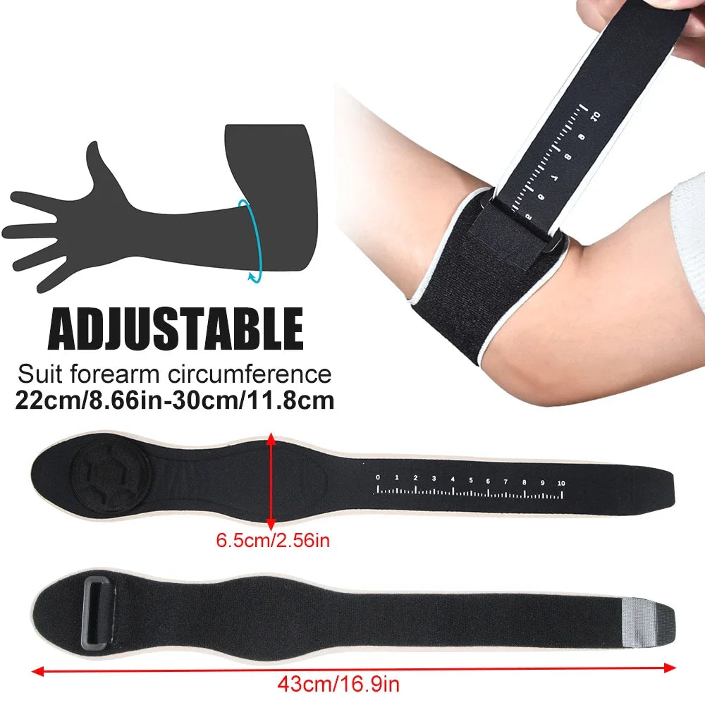Valour Fit compression elbow support sleeve for sports, showing a close-up of the black elastic brace on an athlete's arm.