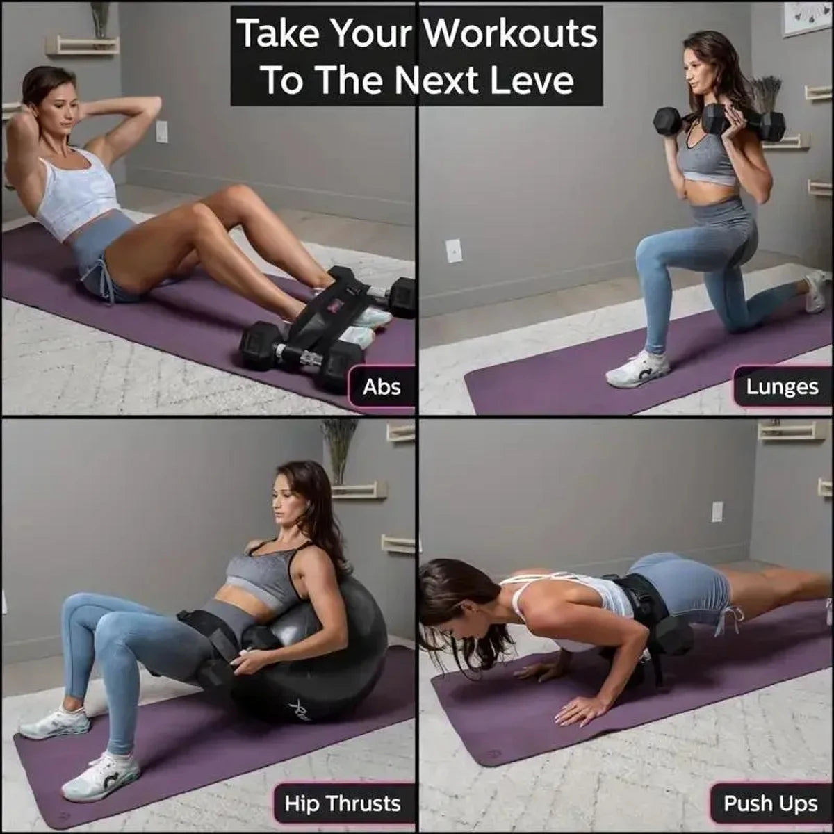 Valour Fit adjustable weighted waist belt for home workouts, used for strength training and adding resistance during exercise.