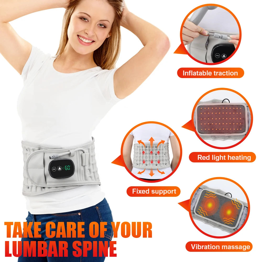 Rechargeable Heated Lumbar Support & Massage Belt