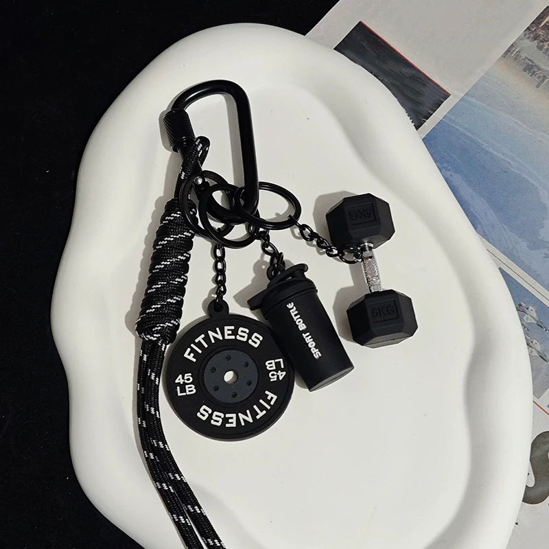 Valour Fit fitness keychain with D-shaped clip for gym bags, durable fitness accessories for secure attachment.