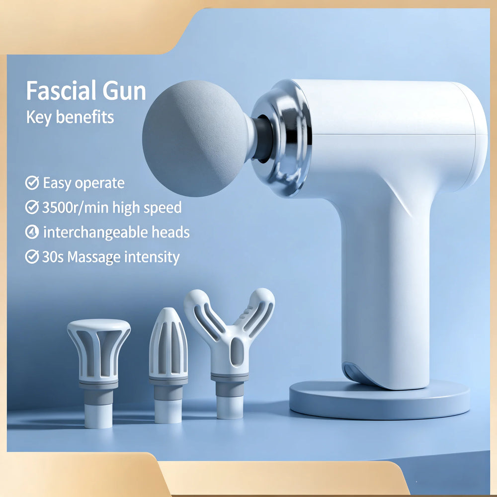 Portable Percussion Massage Gun with 4 Heads & LED Display