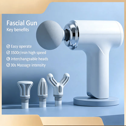 Portable Percussion Massage Gun with 4 Heads & LED Display