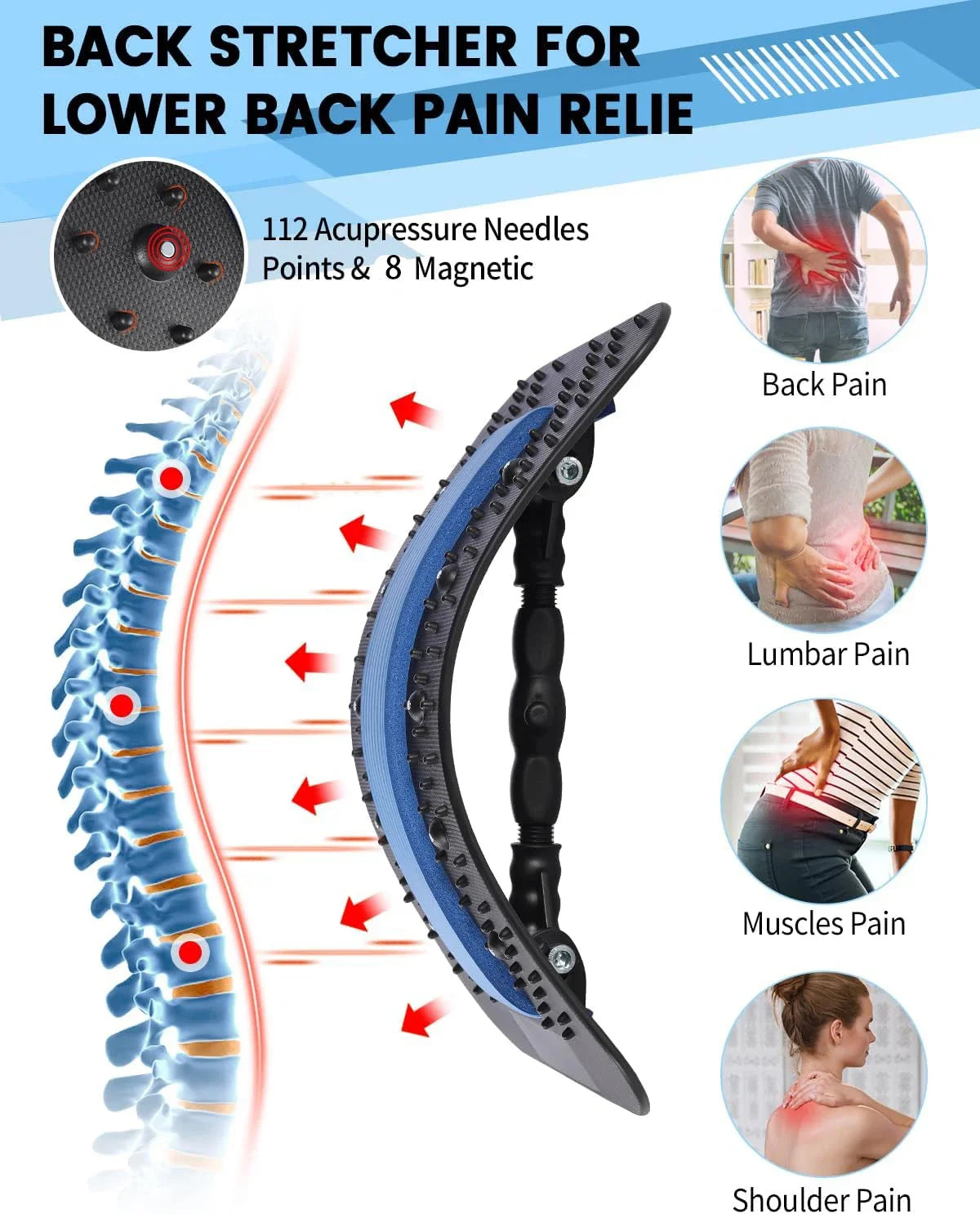 Back Stretching Support Stretcher for Mobility & Relaxation