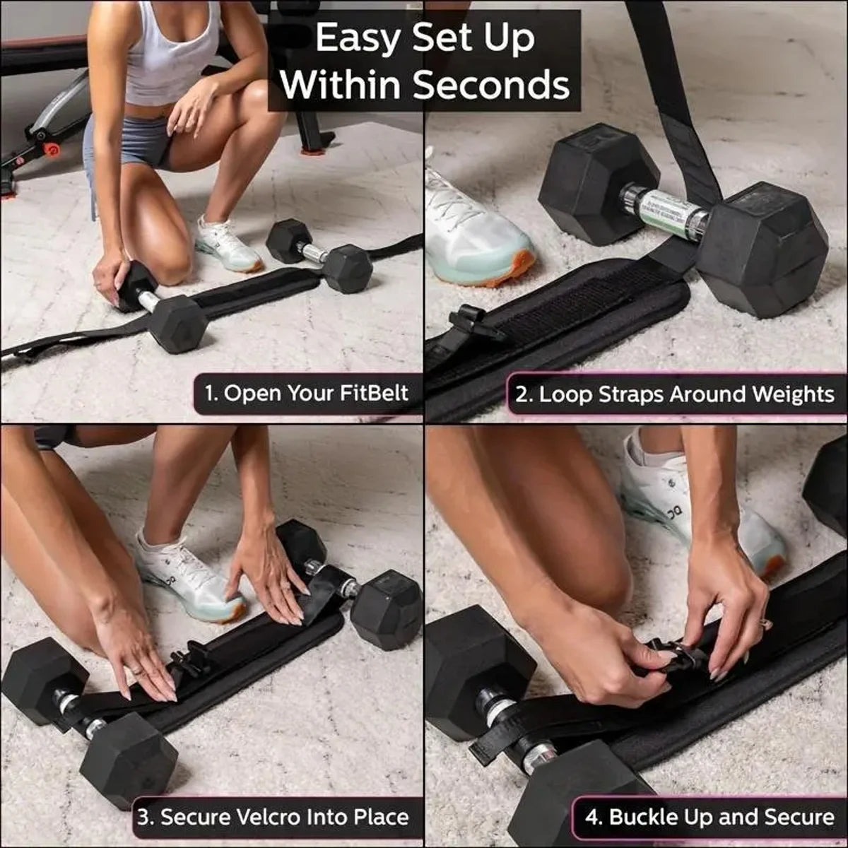 Valour Fit adjustable weighted waist belt for home workouts, designed for strength training and fitness exercises.