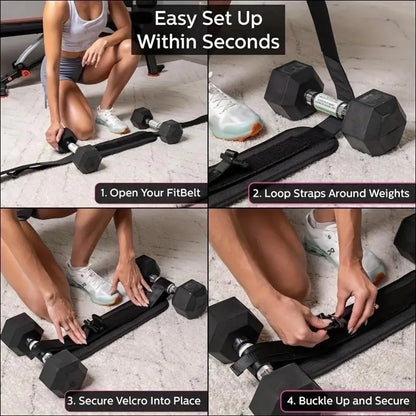 Valour Fit adjustable weighted waist belt for home workouts, designed for strength training and fitness exercises.