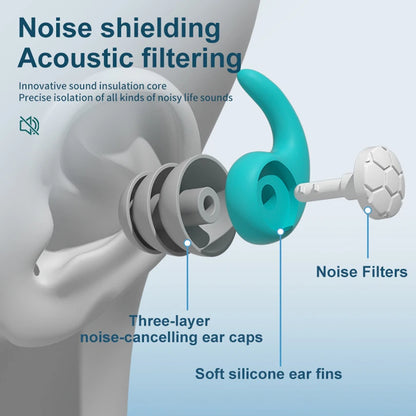 Valour Fit soft noise-reducing earplugs for sleep and travel, shown in a close-up image highlighting their comfortable fit and design.
