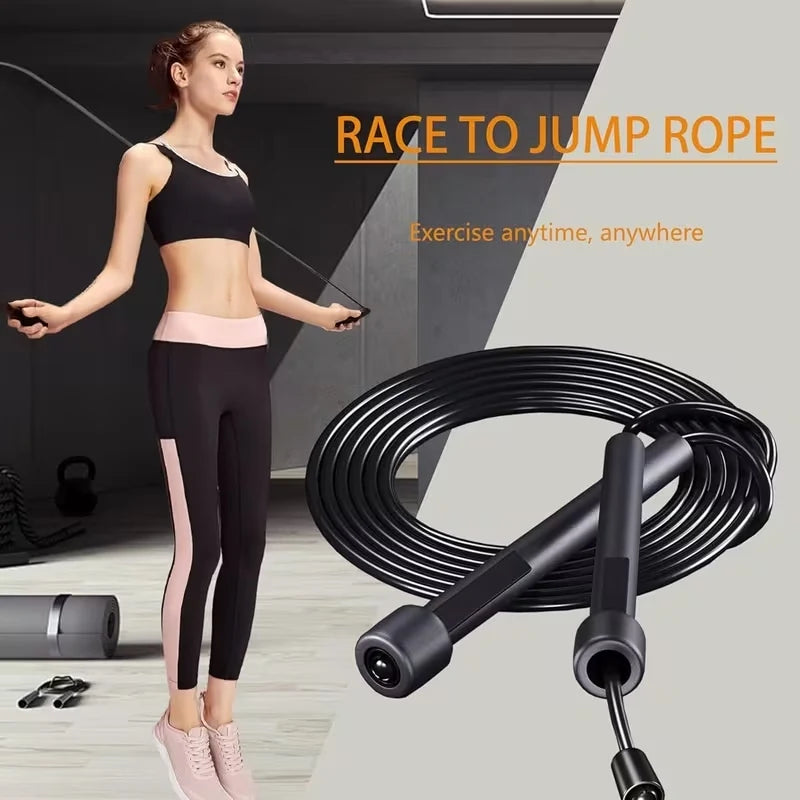 Valour Fit adjustable speed jump rope for cardio and boxing training, with ergonomic handles and durable cord for fitness workouts.