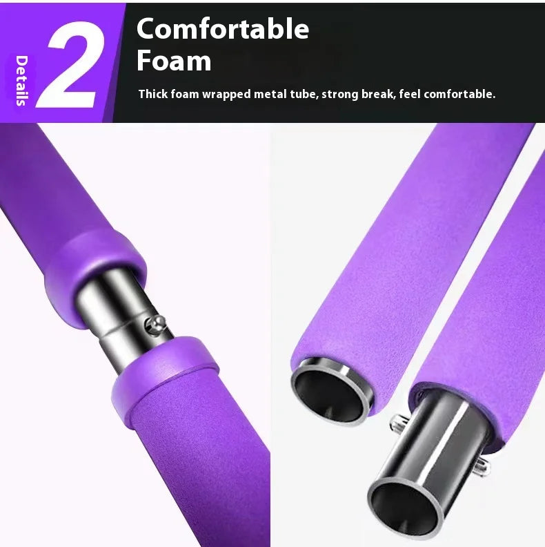 Adjustable Pilates Bar with Resistance Bands