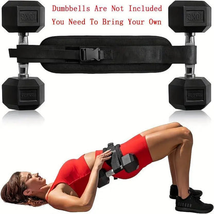 Valour Fit adjustable weighted waist belt for home workouts, featuring a padded strap and adjustable weights for strength training.