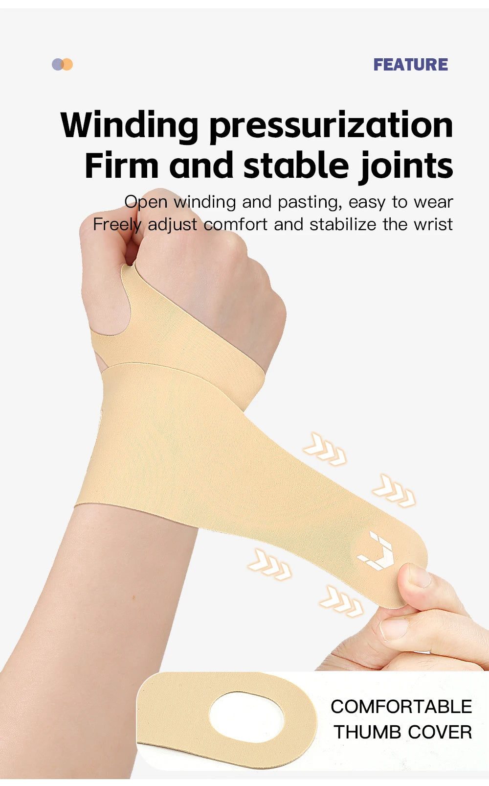 Valour Fit adjustable wrist and thumb support brace for gym and daily use, shown on a person’s wrist in a close-up image.