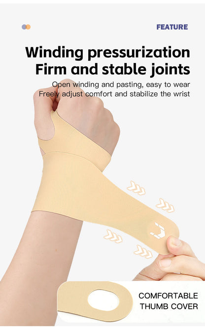 Valour Fit adjustable wrist and thumb support brace for gym and daily use, shown on a person’s wrist in a close-up image.