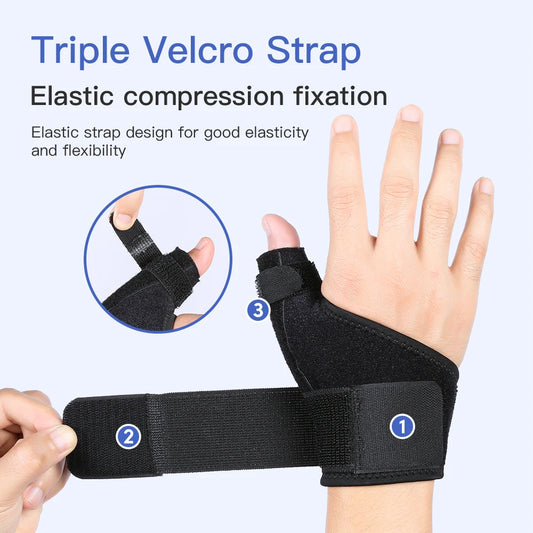 Valour Fit adjustable wrist and thumb support brace, designed for gym and daily use, with secure strap and breathable material.