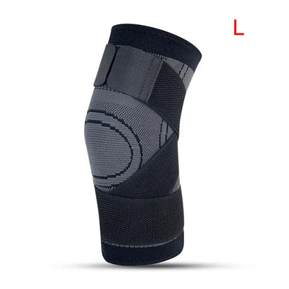 Valour Fit adjustable knee compression sleeve for running and sports, showing a snug fit on a sports-focused knee.