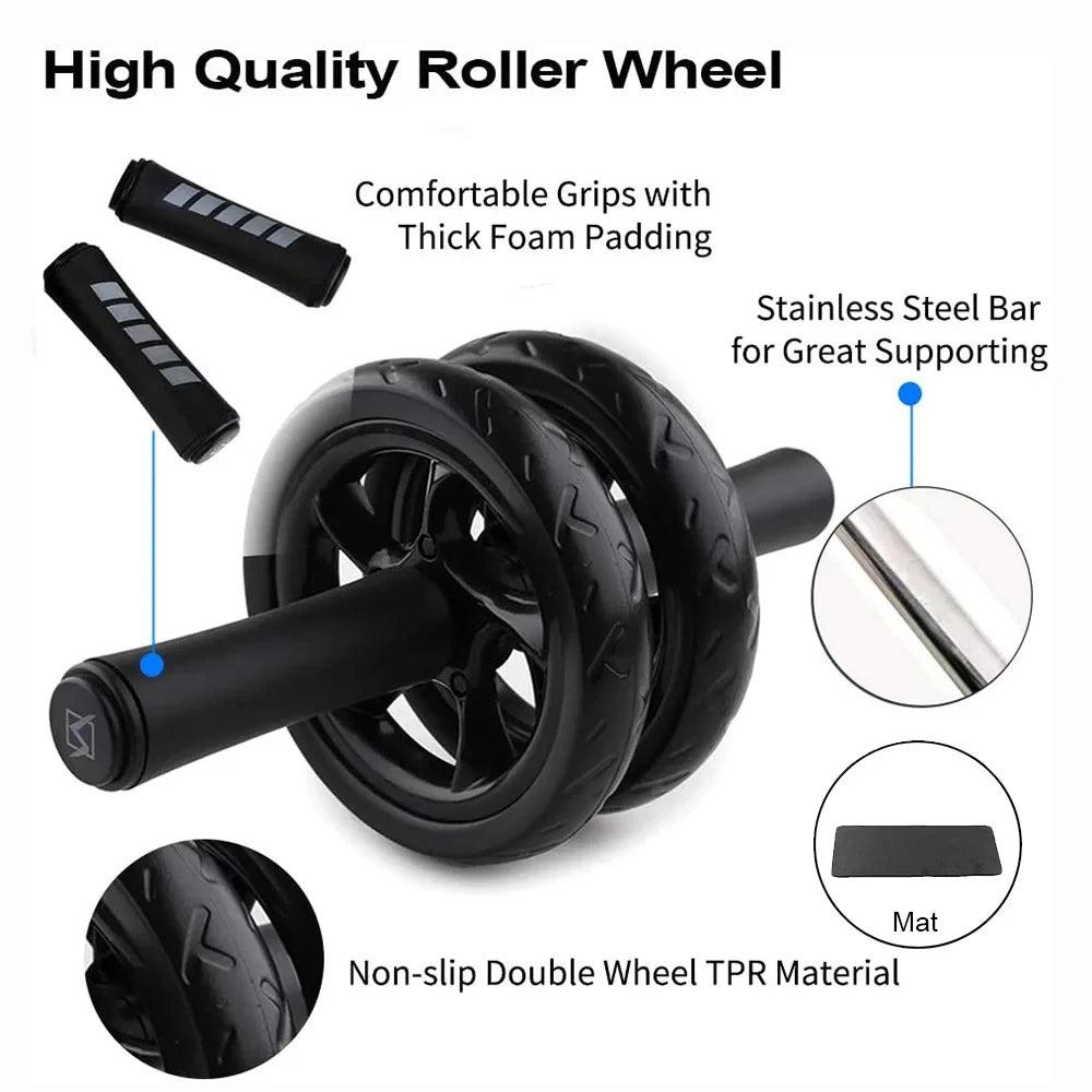 AB Roller Wheel with Knee Pad & Resistance Bands