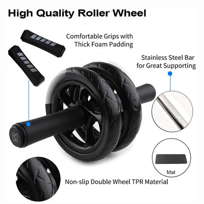 AB Roller Wheel with Knee Pad & Resistance Bands