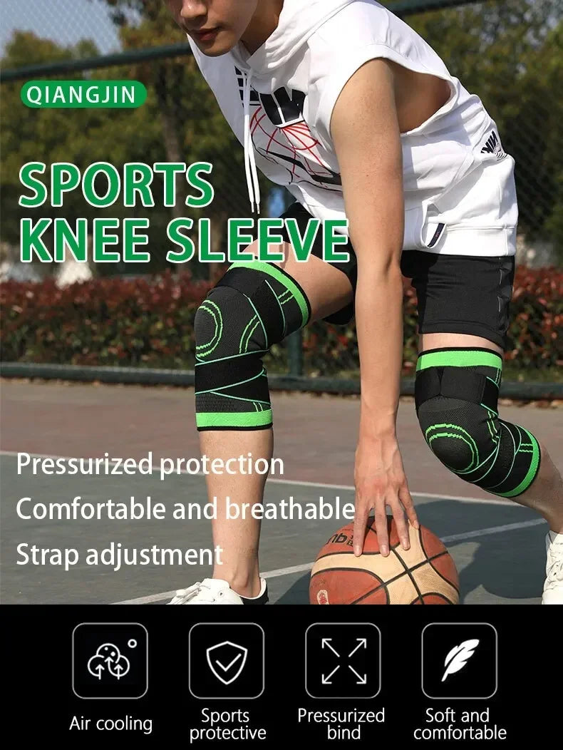 Adjustable Knee Compression Sleeve with Straps