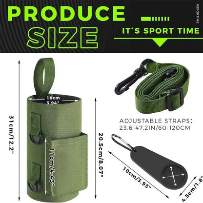 Valour Fit magnetic water bottle carrier bag for gym and outdoor use, hydration accessory with secure closure and adjustable strap.