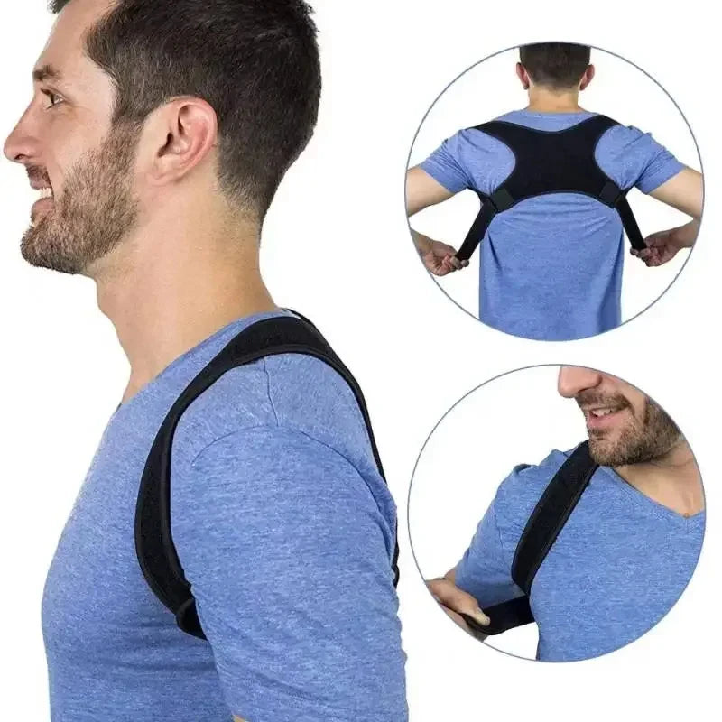 Valour Fit posture support belt for standing and sitting, featuring adjustable straps and breathable material for comfort and proper alignment.