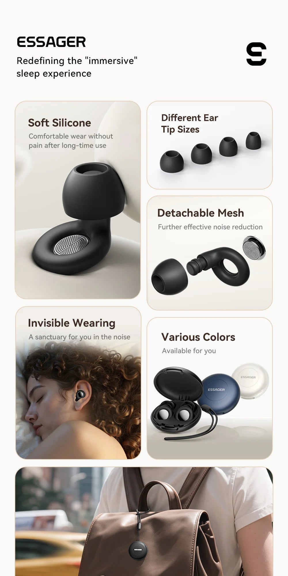 Soft silicone earplugs for sleep, study, and travel by Valour Fit, shown in a close-up with a smooth, flexible design.