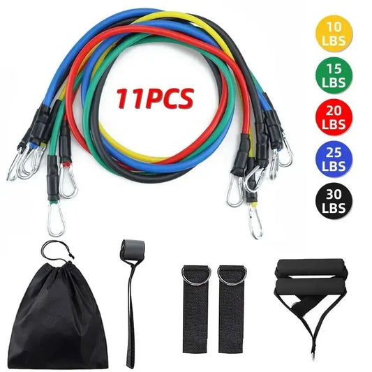11-Piece Resistance Band Set for Home & Gym Workouts
