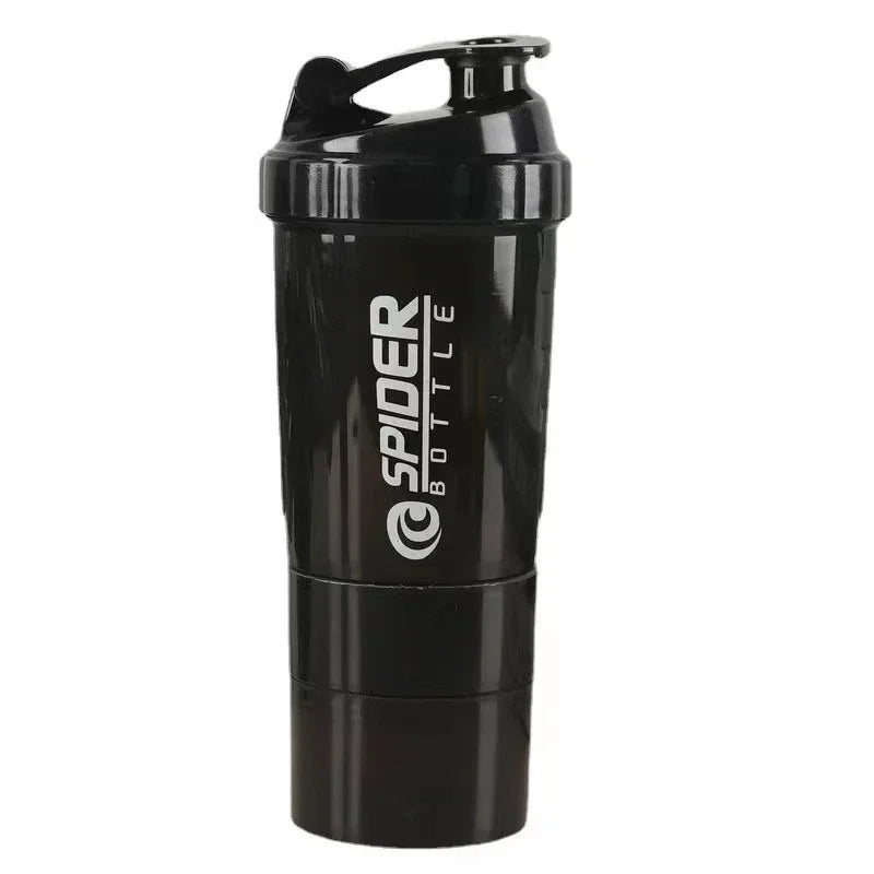 Valour Fit 500ml protein shaker bottle with integrated powder storage and leak-proof lid, ideal for fitness and supplement use.