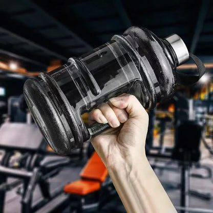 Valour Fit 2L PETG gym water bottle with carry handle and screw cap, reusable sports water bottle for workouts and hydration