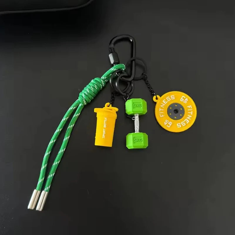 Valour Fit fitness keychain with D-shaped clip, ideal for gym bags and fitness accessories, featuring durable metal construction.