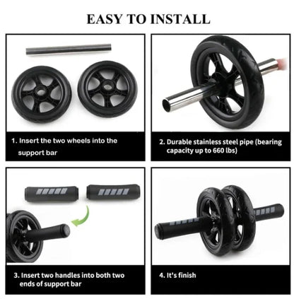 AB Roller Wheel with Knee Pad & Resistance Bands