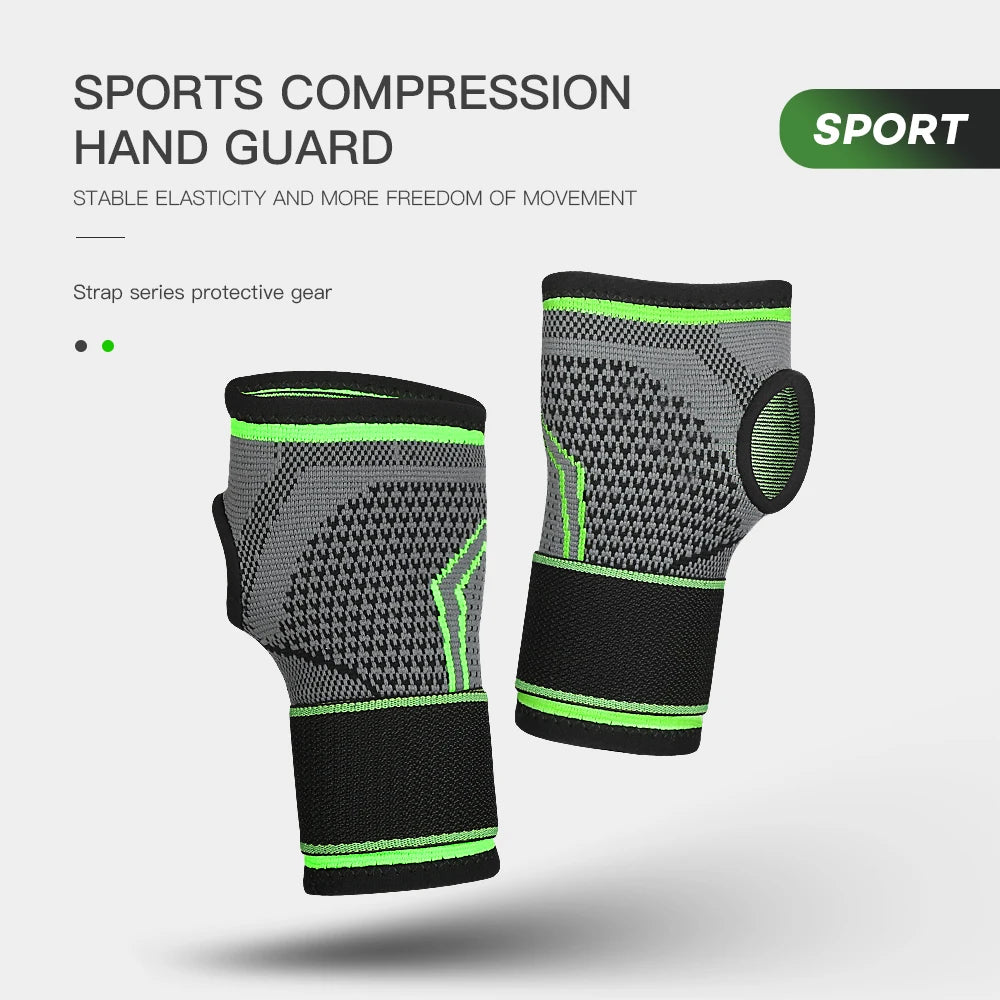 Valour Fit adjustable wrist support for gym and sports, showing a supportive brace wrapped around a wrist for stability and comfort.
