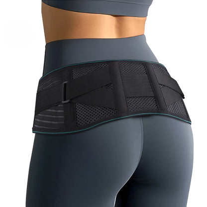 Valour Fit adjustable lumbar support belt with four steel stays, designed for lower back pain relief and posture support.