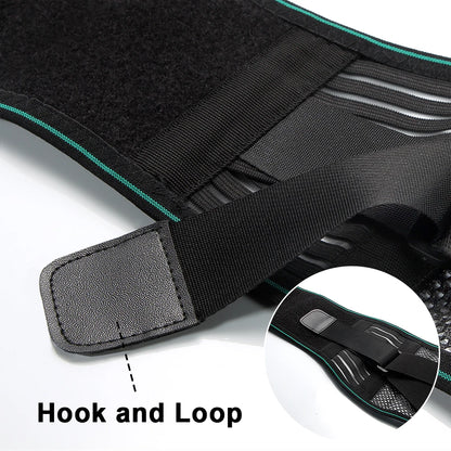 Valour Fit adjustable lower back support belt with four steel stays, designed for lumbar and back pain relief.