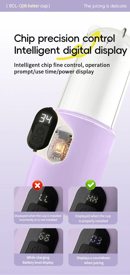 Portable USB Rechargeable Mini Blender for Smoothies & Protein Shakes