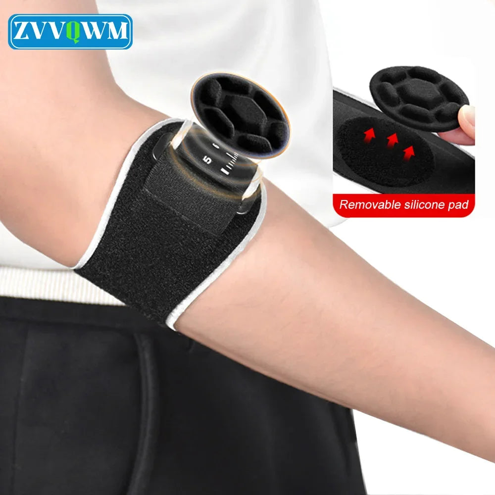 Valour Fit compression elbow support sleeve for sports, shown on an athlete's arm, providing compression and stability during activity.