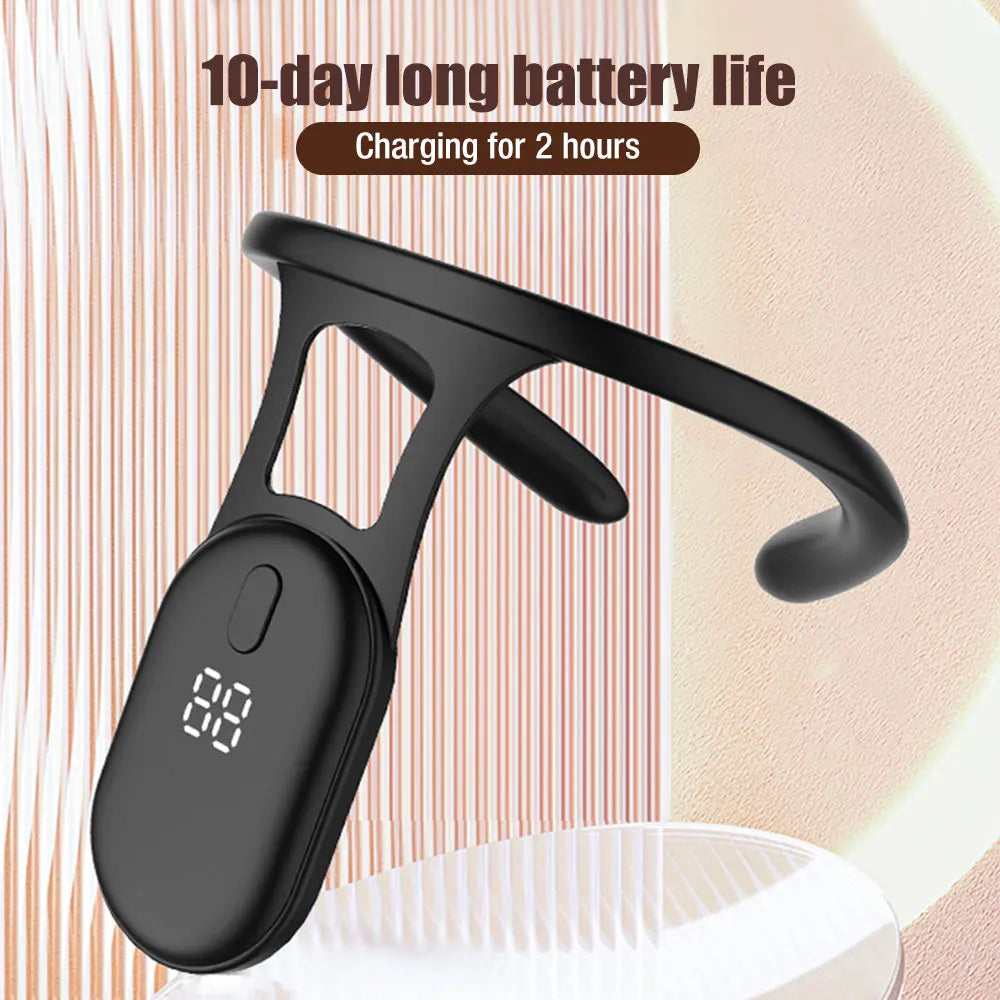 Valour Fit smart posture support device with real-time alert system, shown in close-up view emphasizing its ergonomic design.