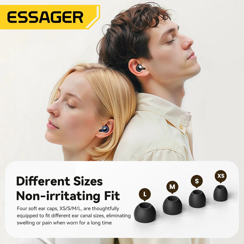 Soft silicone earplugs for sleep, study, and travel by Valour Fit, shown inserted in a person's ears for noise reduction and comfort.