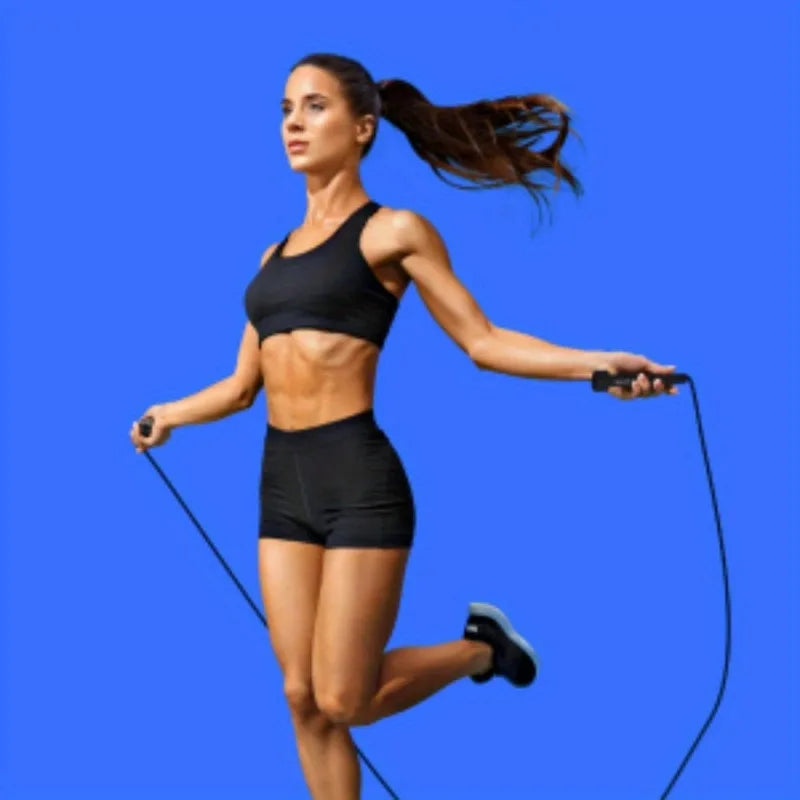 Valour Fit adjustable speed jump rope for cardio and boxing training, featuring a lightweight handle and durable rope for active workouts.