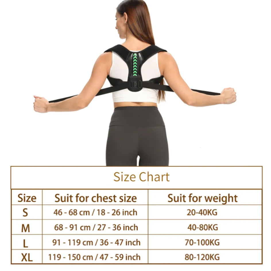 Adjustable Posture Support Belt for Back & Shoulders – Multiple Sizes