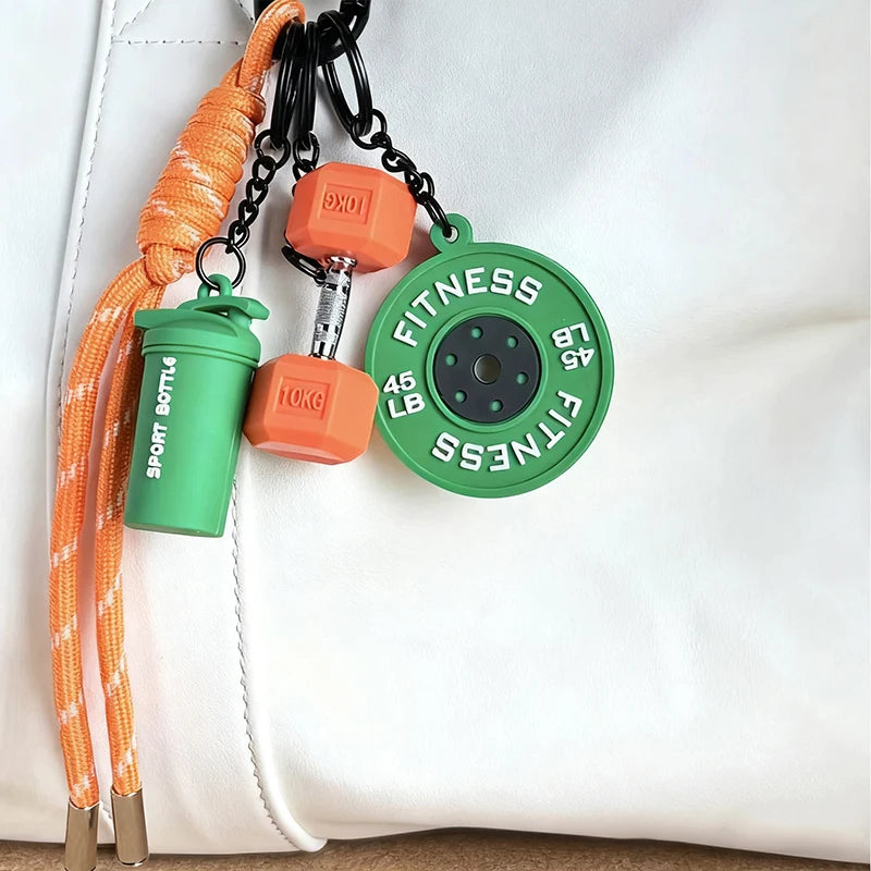 Valour Fit fitness keychain with D-shaped clip, ideal for gym bags and fitness accessories.