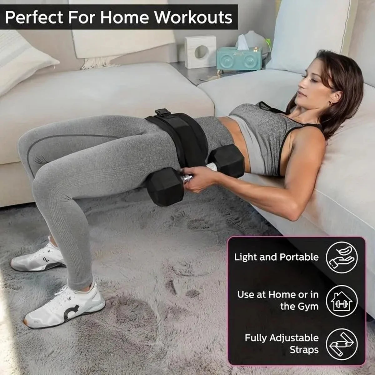 Valour Fit adjustable weighted waist belt for home workouts, strength training equipment with secure fit and comfortable design